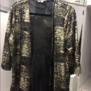 PARK & MAIN WOMAN Gold Lame Overshirt (1X) (Excellent)